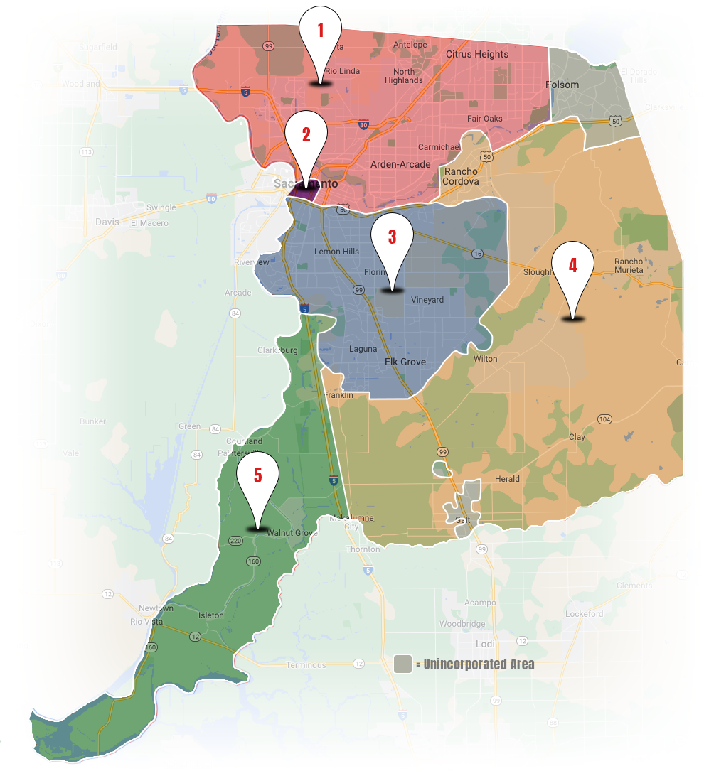 Community Prosecution Map Sacramento County District Attorney's Office